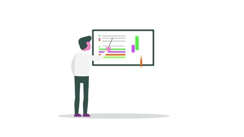 Business Presentation and Professional Networking Flat Animation Stock Footage 329458486