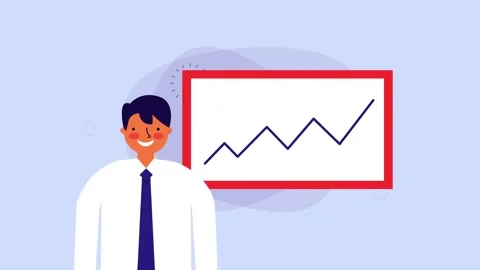 Business presentation animation with professional man showing growth chart .. Stock Footage 334522699