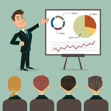 Business presentation to audience Stock Illustration