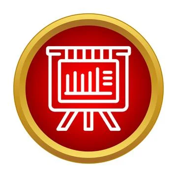 Business presentation chart board icon outlining data analysis Stock Illustration
