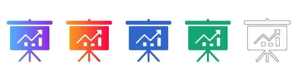 Business presentation chart icon on display board Illustrazione stock