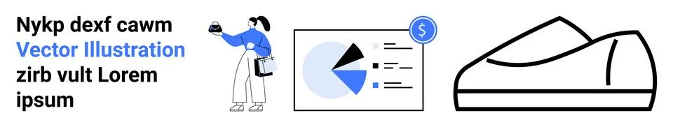 Business Presentation with Data Analysis and Footwear Design Elements イラスト素材