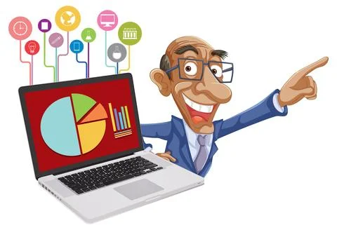 Business Presentation with Data Charts Illustrazione stock