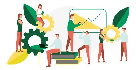 Business presentation of financial performance to the team - Vector Stock Illustration