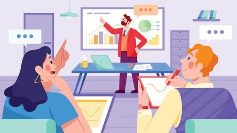 Business Presentation Flat Design Stock Illustration