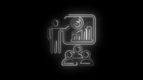 Business presentation with glowing neon lines showing financial growth char.. Stock Footage 346142370