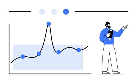 Business Presentation with Graph Analysis and Professional Insights Visuali.. 스톡 일러스트