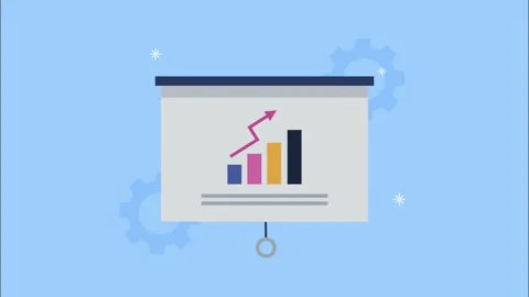 Business presentation with growth bar chart and upward arrow animation on s.. Stock Footage 334160995