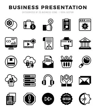Business Presentation Icon Bundle 25 Icons for Websites and Apps Stock-Illustration