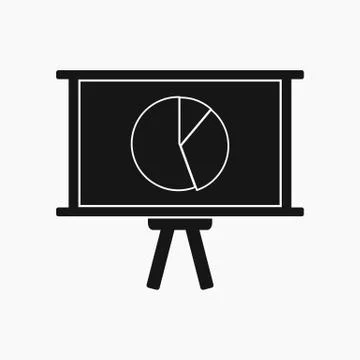 Business presentation icon. Flat style vector EPS. Illustrazione stock