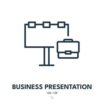 Business Presentation Icon. Screen, Presenting, Demonstration. Editable Str.. Stock Illustration