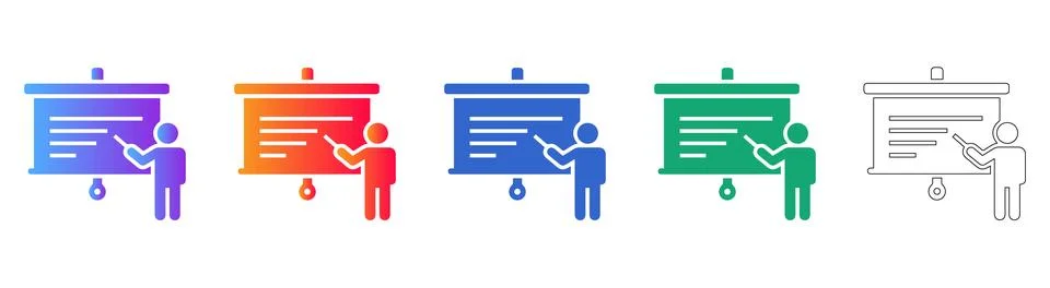 Business Presentation Icon Set Stock Illustration