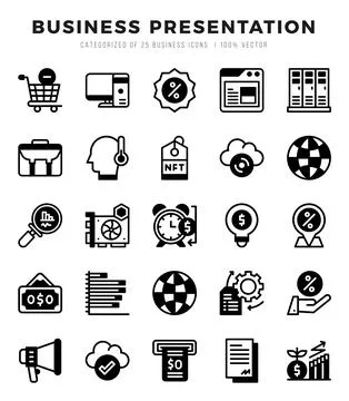 Business Presentation icons set. Vector illustration. Stock-Illustration
