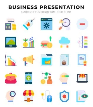 Business Presentation icons set. Vector illustration. Stock Illustration