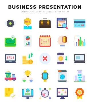 Business Presentation icons set. Vector illustration. Stock Illustration