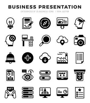 Business Presentation icons set. Vector illustration. Illustrazione stock
