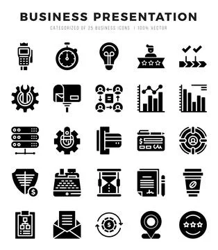 Business Presentation icons set. Vector illustration. Stock Illustration
