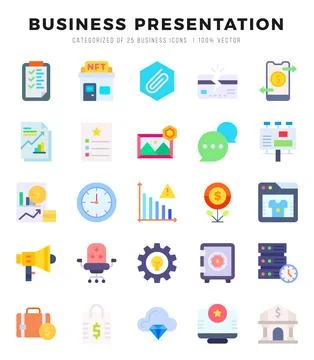Business Presentation icons set. Vector illustration. Stock Illustration