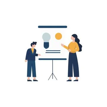 Business Presentation with Idea Illustration Stock Illustration