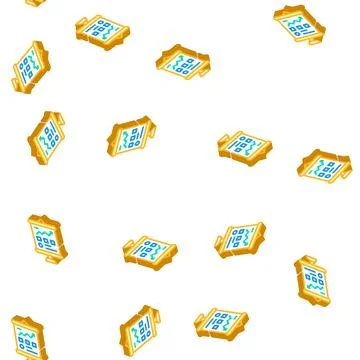 Business presentation isometric icon seamless pattern sign Stock Illustration