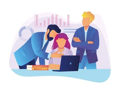 Business presentation. office workers Stockillustratie