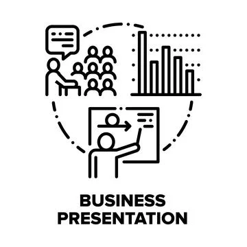 Business Presentation Room Vector Concept Black Illustration Stock Illustration