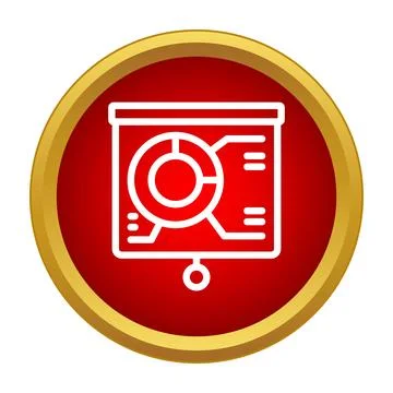 Business presentation screen displaying data chart infographic icon Stock Illustration