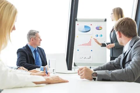 Business presentation of statistics Stock Photos