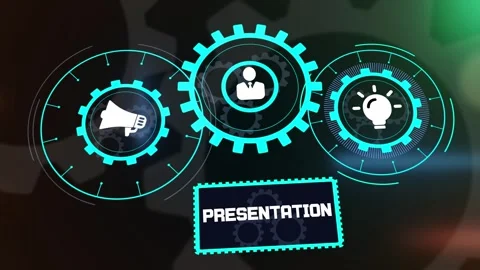Business Presentation Strategy with Gear Technology for Growth Stock Footage 326092194