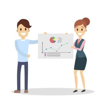 Business presentation team. Stock Illustration