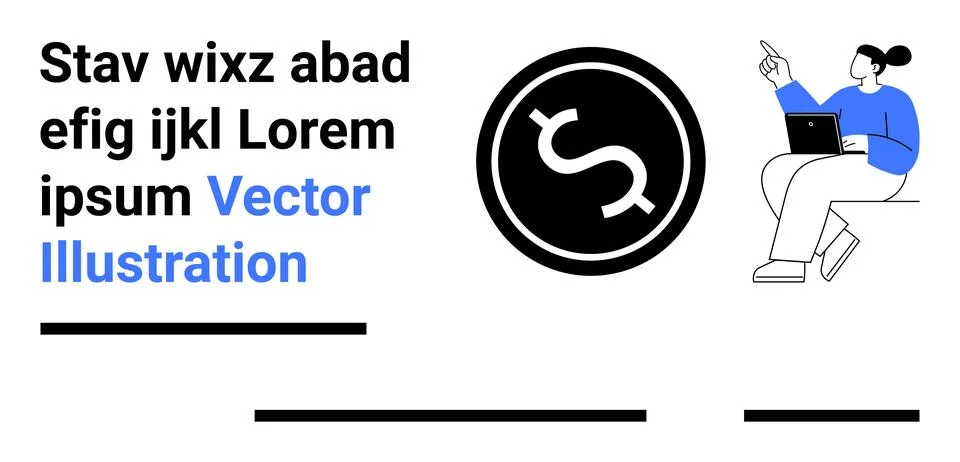 Business Presentation with Typographic Elements and Financial Icon 스톡 일러스트