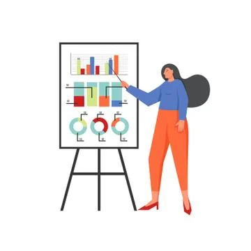 Business presentation, vector flat style design illustration Stock Illustration