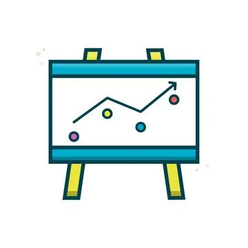 Business presentation vector icon style illustration. Statistics filled symbol Illustrazione stock