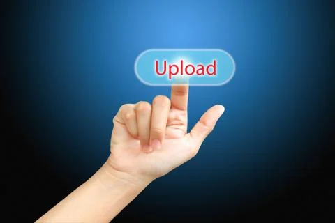Business   press finger on  upload button Stock Photos