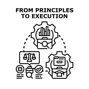 Business principles execution planning strategy implementation concept Stock Illustration