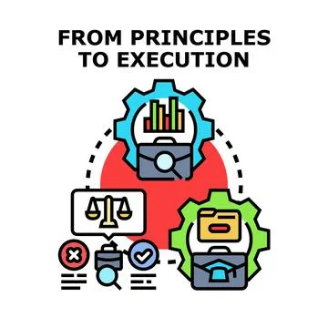 Business principles execution planning strategy implementation concept Stock Illustration