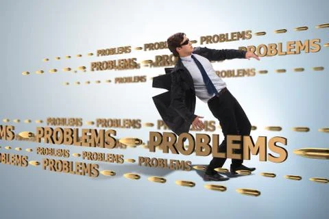 Business problem and challenge concept with businessman Foto stock