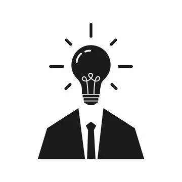 Business problem, idea, decision making and solution simple icon. Stock Illustration