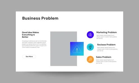 Business Problem Slide Presentation Template Modern Corporate Issue Analysi.. Stock Illustration