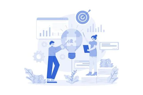 Business Problem Solving Illustration concept on a white background Stock Illustration