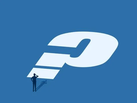 Business problem solving, Man facing a question mark 스톡 일러스트