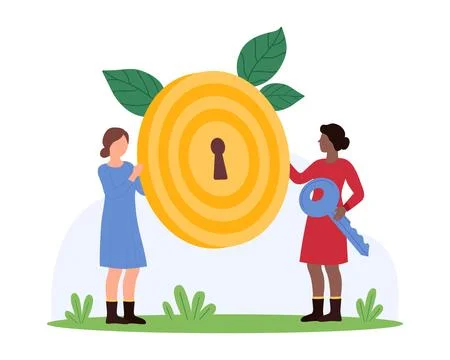 Business problem solving, opportunity and right solution to achieve goal of tiny Stock Illustration