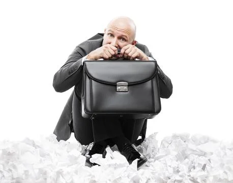 Business problems and failure at work concept, unhappy scared or terrified Stock Photos