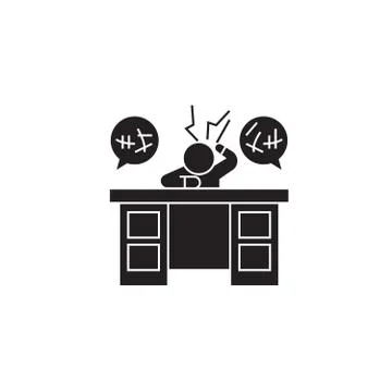 Business problems black vector concept icon. Business problems flat illustration 스톡 일러스트