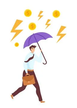 Business problems, financial decrease graph vector illustration. Businessman Stock Illustration