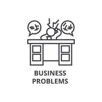 Business problems thin line icon, sign, symbol, illustation, linear concept Stock Illustration