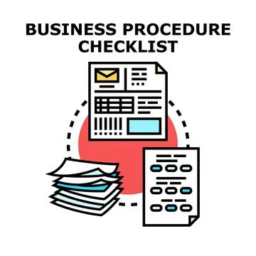 Business procedure checklist managing workflow documentation tasks Stock Illustration