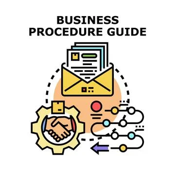 Business procedure guide process workflow establishing steps イラスト素材