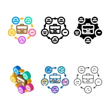 Business process analyst color icon simplified vector Illustrazione stock