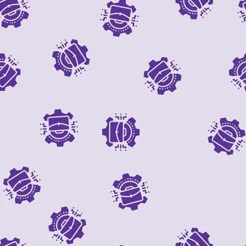 Business process analyst glyph seamless pattern Stock Illustration